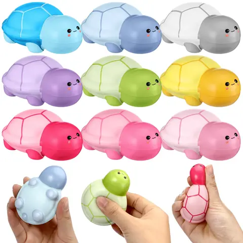 12 Pcs Cute Squishy Positive Turtle Penguin Stress Ball for Adults & Teen Stress Relief Gift for Students Teachers Coworkers Friends Soft Sensory Fidget Employee Appreciation Gift School Office Supplies Christmas Party Favors White Elephant Gift Exchange