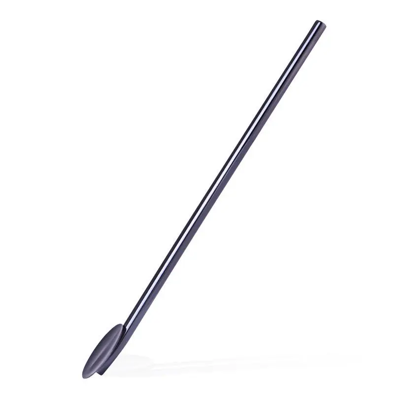 Olea™ Trendy Reusable Steel Straw Spoon - Gunmetal Plated, 7.55in x 1.125in, Hand Washable, Reusability-Focused Kitchenware for Cocktail Enthusiasts, Bar Use Drinkware Accessory