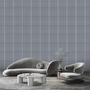 FLOLEOPA 3D Wall Panel Fluted Stripe Design PVC Waterproof Fireproof 11.8x11.8 inches for Living Room Bedroom Hotel Office Game Room TV Backdrop Modern Home Interior Decor，(Includes a roll of tape for installation).