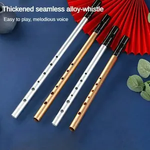 Irish Whistle Beginner Flute, Aluminum Alloy 6-Hole C/d Key Metal Student School Instrument, Professional High Pitch Straight Flute Melodious Voice