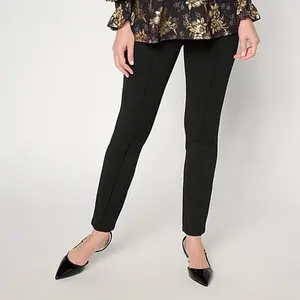 Nina Leonard High-Tech Crepe Knit Narrow Leg Pant