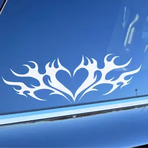 Tribal Heart Tattoo Vinyl Car Decal – Gothic Emo Punk Sticker for Cars, Laptops & Tumblers
