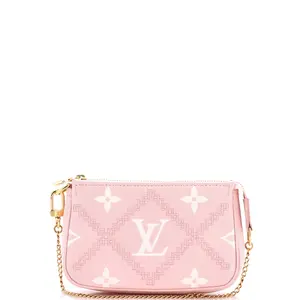 Pre-owned Louis Vuitton Leather Clutches & Wristlets Pochette Accessoires Monogram Empreinte Giant Broderies Mini by Rebag