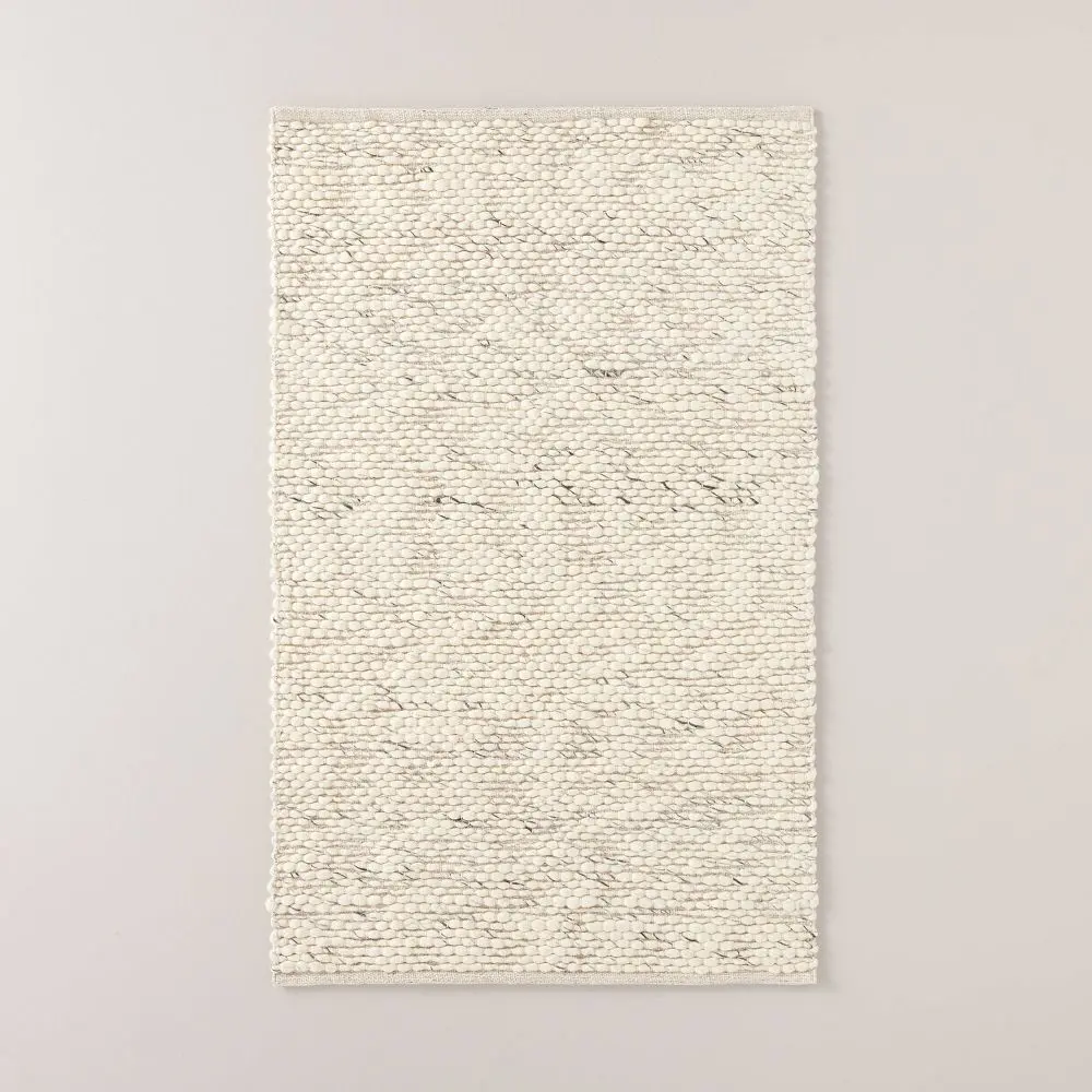 3'x5' Chunky Rectangular Handmade Woven Accent Rug Cream - Hearth & Hand with Magnolia: Farmhouse Style Indoor Use