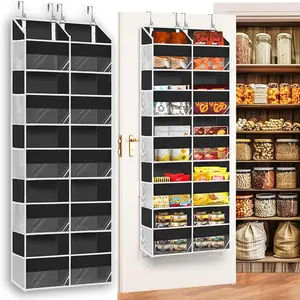 Over The Door Organizer 5 Tiers,  Behind Door Storage of 10 Compartments, 80 lbs Weight Capacity Hanging Storage Organizer with Clear Window  Toys, Shoes, Diapers, Room Storage