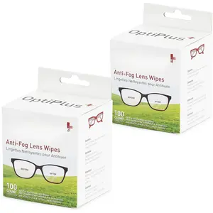 Anti Fog Lens Wipes l Pre-Moistened l Cleaning Wipes for Glasses, Laptops Screens,  Phones, Optical Lens, Goggles, and Watch Screen l Quick-Dry & Scratch-Free l Two Pack of 100 Pack
