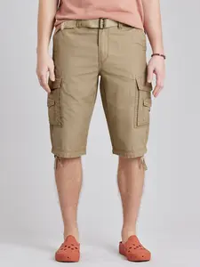 Cordova Men's Cargo Messenger Shorts – Below-the-Knee Utility Shorts with Belt & Multi-Pocket Design