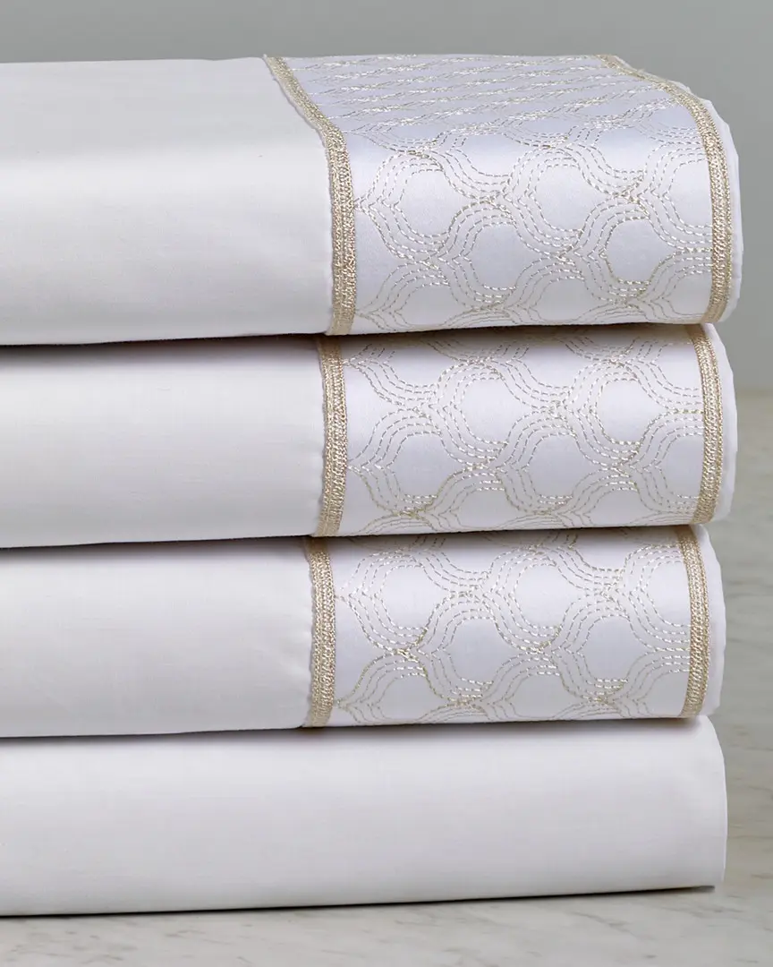 Maurizio Italy Taj Mahal Embroidered Sheet Set Maurizio Italy Taj Mahal Embroidered Sheet Set