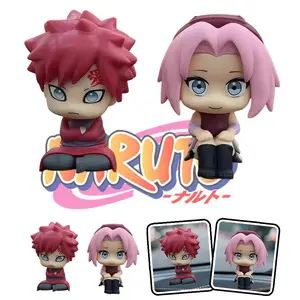 Anime Naruto Cute Sakura Haruno Gaara Sitting Posture Cartoon Action FigureModel PVC Kids Toys Car Decoration Gift