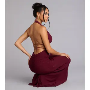 Juliana Mesh Strappy Back Formal Dress