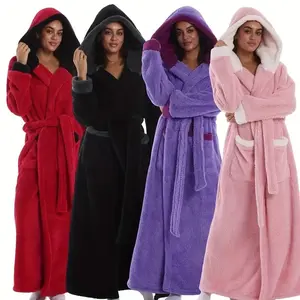 Men Women Hooded Bathrobe Loungewear, Soft Oversized Loose Fit Casual Style, Multiple Colors Available, Ideal Gift for Couples & Holidays