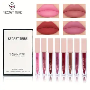 SECRET TRIBE Hot Selling Eight Non Stick Cup Lip Gloss Set Suitable For Party Gatherings Weighing 283. 2g