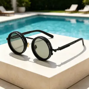 ND9 Adjustable Dimming Round Sunglasses - Novelty Retro Polarized Shades with UV400 Protection