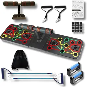 Push Up Board with Sit up Stand 15 in 1 Home Gym Portable Exercise Equipment Resistance Bands Push Up Handles Strength Training Kit