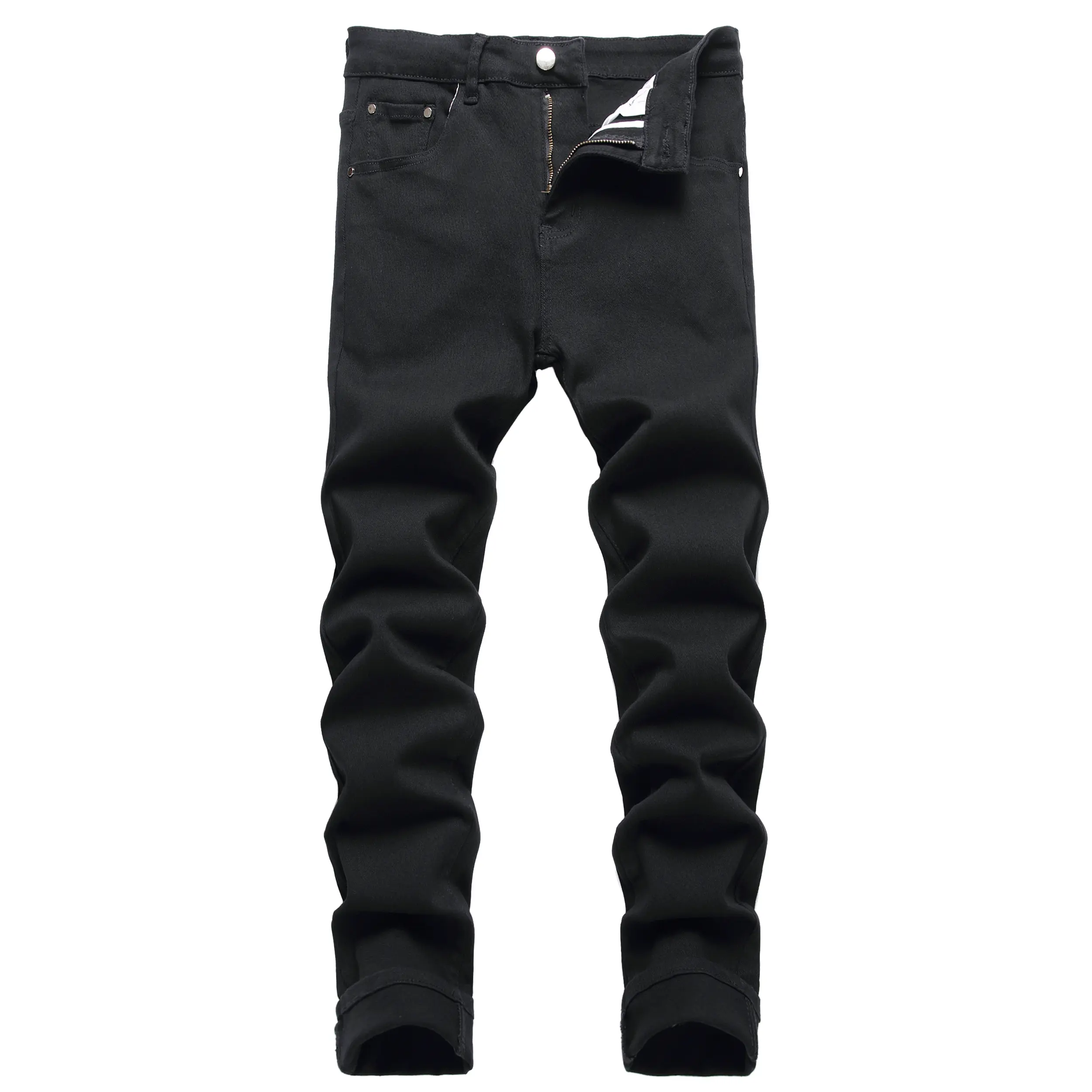 JUNBAOSS Men's Slim Fit Stretch Jeans Colored Skinny Jeans for Men, Distressed Straight Leg Casual Fashion Comfort Flex Waist Denim Pants, Menswear Classic Street Style Cotton Fabric Jean Natural Hipster Personalized Stylish Streetwear Jeans with Pockets