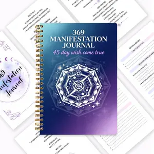 369 Manifestation Journal, 45-Day Wish Fulfillment Planner, Universal Energy and Law of Attraction, Dreamy Starry Purple Cover Design, Daily Gratitude and Emotional Release Space, Gentle Companion Notebook, Inspire Inner Strength, Heal Emotional Wounds, S