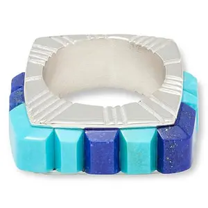 Mine Finds by Jay King Sonoran Blue Turquoise & Lapis 3D Inlay Ring