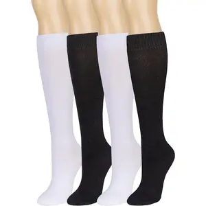 4 Pair Bamboo Knee High Thin Casual Dress Socks Breathable Lightweight Stockings