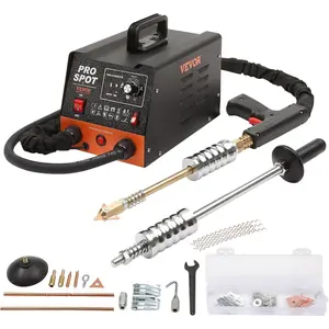 TikTokShopBlackFridayVEVOR Stud Welder Dent Repair Kit, 3KW Spot Welder Dent Puller with 6 Welding Modes, Auto Body Spot Welding Dent Puller Machine & 16 Types of Welding Accessories for Car, Truck, Motorcycle Dent Repair