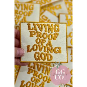 Living Proof Of A Loving God Patch, Christian Hat Patch, Embroidered Patch, Trucker Hat Patch, Iron On, Trendy Hat Patch, Jesus Patch.