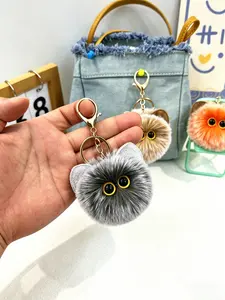Gradient Cat Plush Keychain, Stress Relief Soft Touch, No Shedding, Perfect for Commuters, Casual Style Hanging Ornament