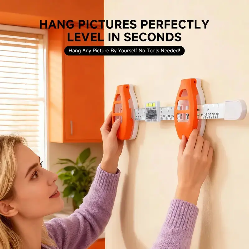 Perfect Alignment Picture Hanging Tool | Wall-Friendly Leveling Ruler for Frames & Home Decor DIY