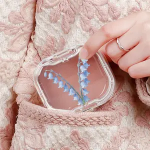 Bluebell Letter V Hair Tie Storage Box, Pocket Mini Size, Space-Saving Portable Hair Ornament Storage