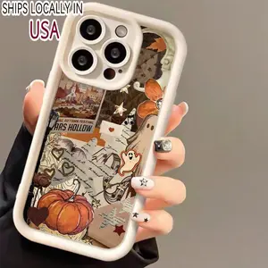 Creative Pumpkin Pattern Phone Case, Anti-drop Decorative Phone Protector Cover, Phone Accessories Compatible with iPhone 7 11 12 13 14 15 Series