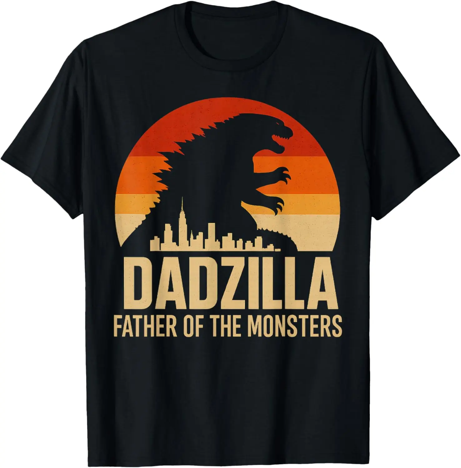 Vintage Dadzilla Father of The Monsters Mens Fathers Day T-Shirt Pure Cotton Graphic Tees Menswear Top: Gifts for Men & Women
