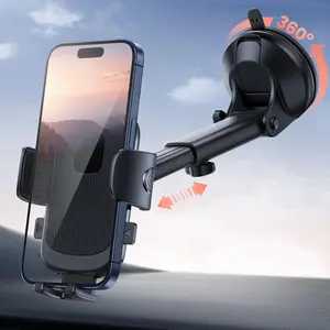 Car Phone Holder - [Strongest Military-Grade Suction Cup] 360° Rotation Phone Holders for Your Car Quick Release Adjustable Car Phone Mount Dashboard for iPhone 16 Galaxy Smartphone Truck
