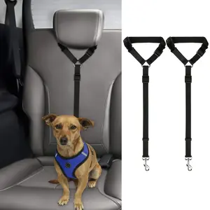 2-Pack Multi-functional Pet Car Safety Devices - Car Seat Belts for Dogs and Cats, featuring innovative loop tension design and convenient pillow connecting ropes for pulling