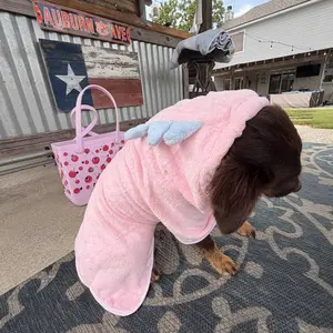 Cute Dinosaur Pet Bathrobe, Quick-Dry Super-Absorbent Dog Towel Robe with Adjustable Straps, Multiple Sizes for Small, Medium and Large Dogs, Grooming Goods, Grooming Supplies