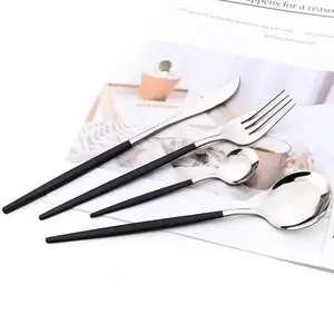 Stainless Steel & Enamel Flatware, Set of 24