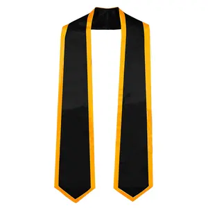 GraduationMall Plain Graduation Honor Stole Classic End With Trim Unisex Adult 72" Long Class of 2025 High Quality