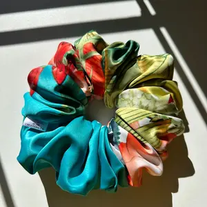 Oversized Silk Floral Scrunchie
