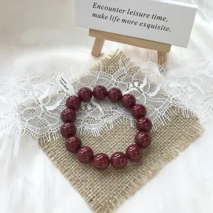 Vermilion Charm - Cinnabar - Round Bead - 14mm