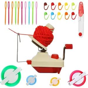Ball Winder, Convenient Yarn Winder, Ball Winder Suit for Yarn Swift with Easy Installation, 1 Scissor + 20 Gauge Knitting  + 4 Sizes of Pom Pom Makers (26)