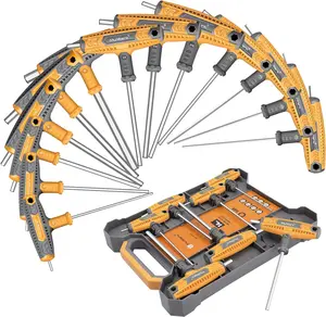 MulWark 14PC T-Handle Allen Wrench Set - Metric & SAE Hex Key Set with Long Hex Drivers, Wall-Mounted Storage, Two-Tip Design unique christmas gift