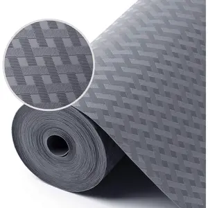 Shelf Liners for Kitchen Cabinets Refrigerator Liners Waterproof & Oil-Proof Kitchen Cupboard Liner Plastic Drawer Mats EVA Material Non Adhesive Fridge Liner for Shelves Gray 11.8 x 59 Inch