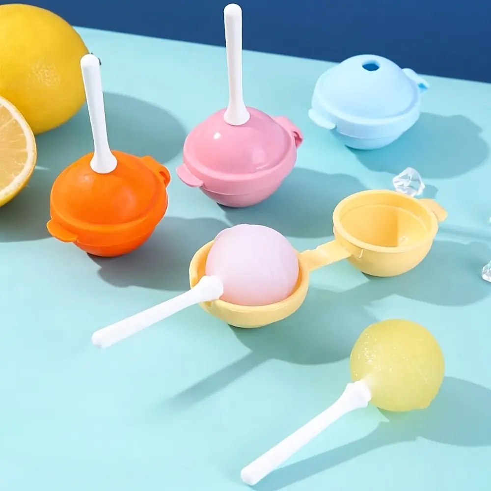 4/8 Pcs Food Grade Silicone Lollipop Molds, DIY Ice Pop Mold Set, Reusable Chocolate Jelly Baking Mold, Home Use Ice Cube Tray, Silicone Popsicle Molds, Kitchenware, Popsicles Molds, Kitchen Gadgets