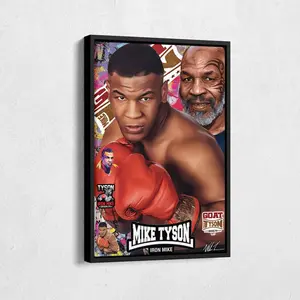 Mike Tyson Poster Boxing Pop, Art Home Decor Print Framed Poster Man Cave Gift