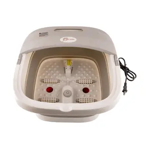 Lexiang Automatic Folding Foot Bath Massager with Lid - Deep 20cm Heated Soaking Tub for Home Spa & Foot Care