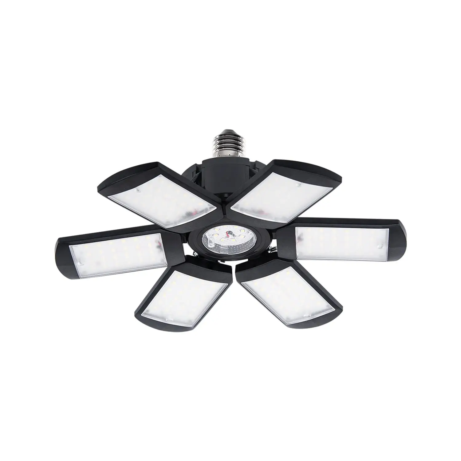 E26/E27 Socket Base LED Garage Light, Super Bright LED Shop Ceiling Light, Deformable Panels Light for Basement Barn Workshop Attic Storage