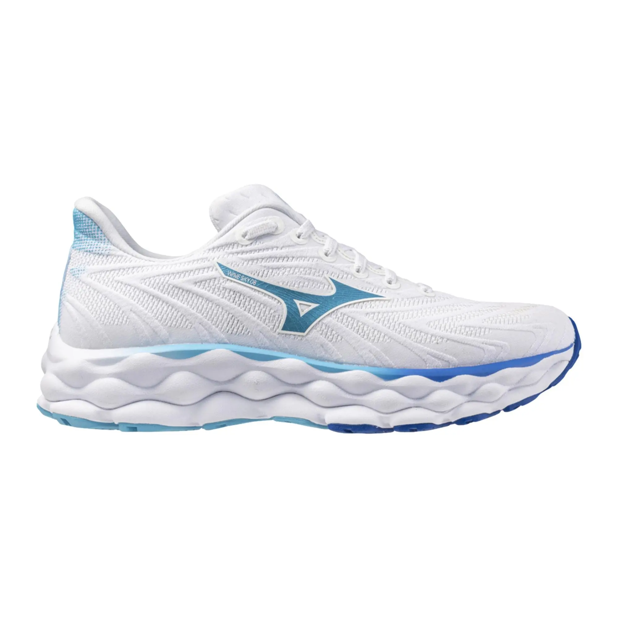 Mizuno Wave Sky 8 White / Mercury Blue / Mugen Blue  J1GD240221 Women's