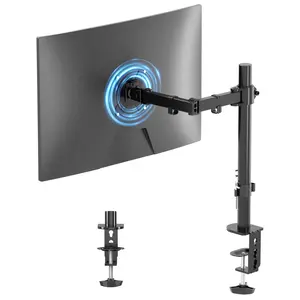 suptek Single Monitor Arm Desk Mount for Most 13" to 32" Monitor Screens up to 22lbs,Fully Adjustable Monitor Stand for 1 / One Screen Extra Tall 15.75 inch Pole,Black  MD9421