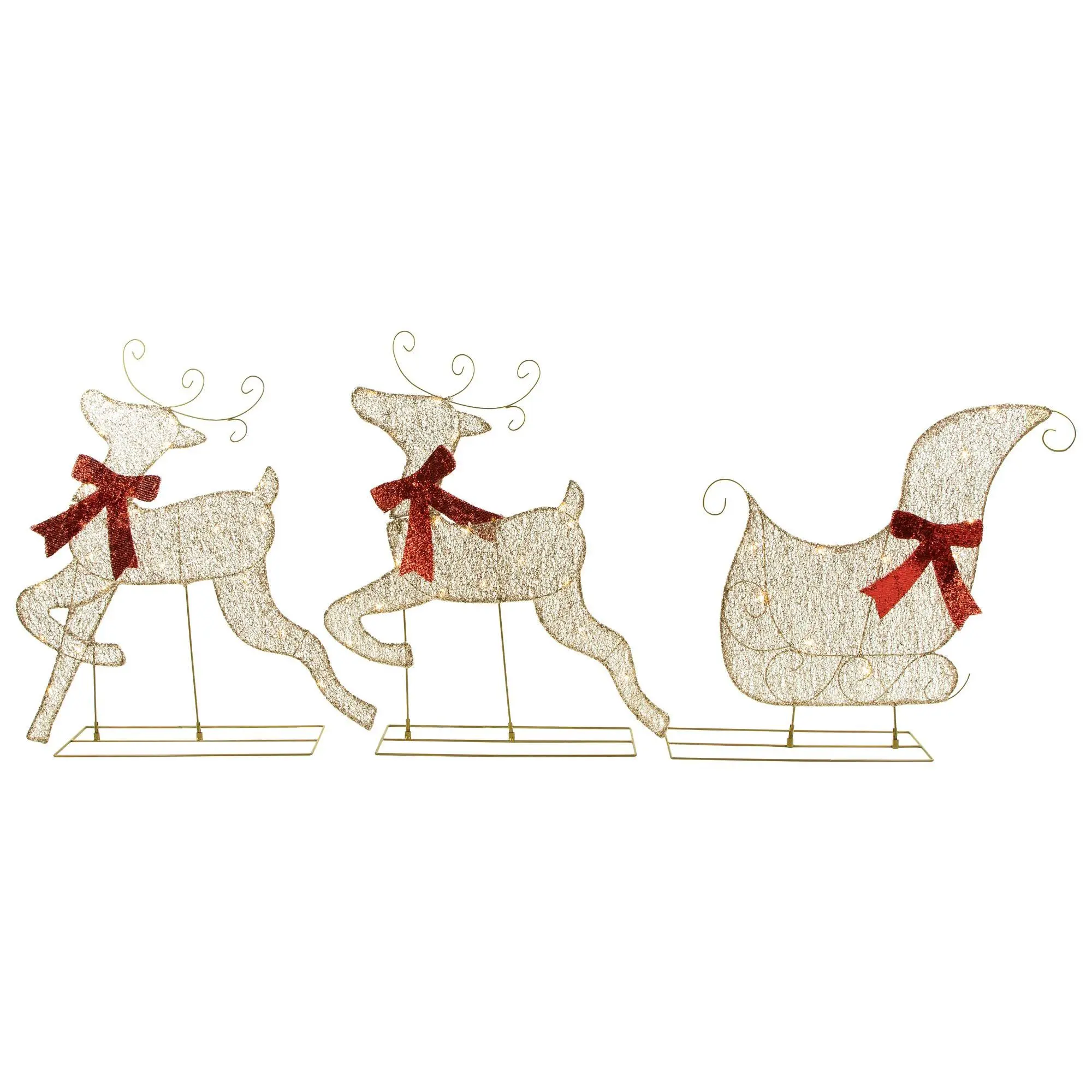 Northlight 3pc LED Lighted Reindeer and Sleigh Decoration