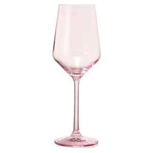 The Wine Savant Make Your Own Set Wine Glass SINGLE, Colorful Magenta Colored Large 12 oz Glass, Italian Style Tall for White & Red Wine, Gifts for Mothers Day Gift, Set of 1 Glassware (Magenta)