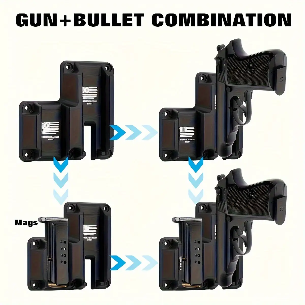 Magnetic Force Holster Suitable for 17/ 19/ 26 SIG Sauer Taurus Car Hidden Universal Pistol Magnetic Force Holster Air Gun Accessories Quick Draw Tact