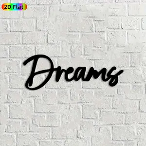 1pc Dreams Metal Wall Art,Dreams Statue Mural, Ideal Gift for New Year, Christmas, Inspirational Decor Enthusiasts, Rust-Resistant Metal Wall Decor Wall Sculptures, Perfect for Bedroom Wall & Garden Fence, Creative Home Decor Accent