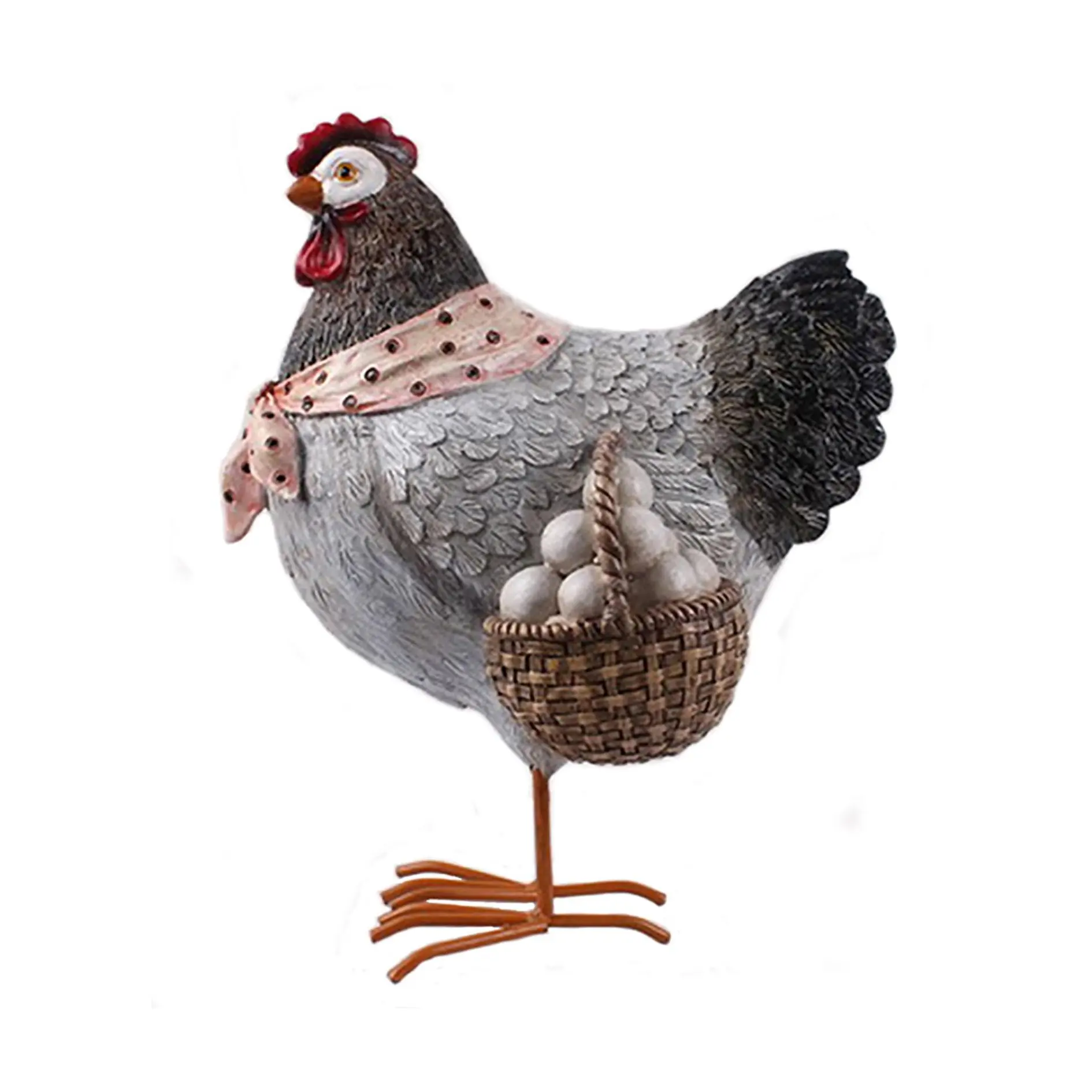 Santa's Workshop Inc. 10" Resin Hen with Basket of Eggs